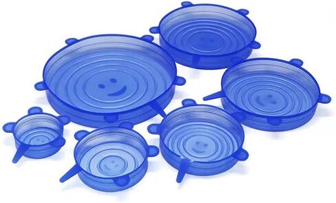 6 Pack Reusable Silicone Stretch Lids – BPA-Free Airtight Food Storage Covers, Universal Elastic Bowl Covers for Containers, Cups, Jars & Fruits – Microwave & Dishwasher Safe in Saudi Arabia