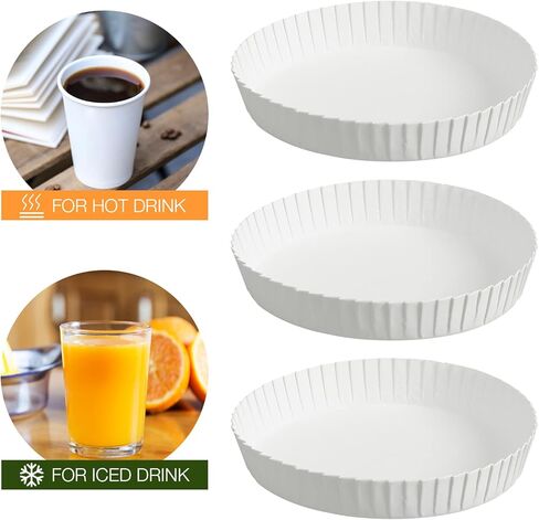 Cabilock 100 Pcs Disposable Paper Cup Lids, Recycled Drinking Covers for Coffee & Tea, 3.5 inch Stackable Universal Fit, Ideal for Cafes, Hotels, KTV, Bars in Saudi Arabia