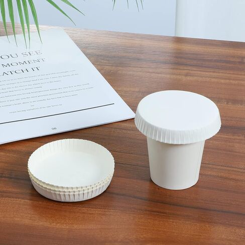 Cabilock 100 Pcs Disposable Paper Cup Lids, Recycled Drinking Covers for Coffee & Tea, 3.5 inch Stackable Universal Fit, Ideal for Cafes, Hotels, KTV, Bars in Saudi Arabia