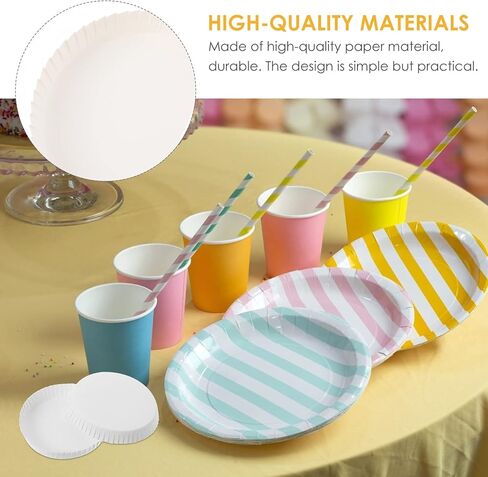 Cabilock 100 Pcs Disposable Paper Cup Lids, Recycled Drinking Covers for Coffee & Tea, 3.5 inch Stackable Universal Fit, Ideal for Cafes, Hotels, KTV, Bars in Saudi Arabia