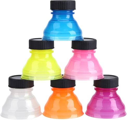 Joyzan Clear Soda Can Lids, Superior Reusable Covers Spill Proof Colorful Lid Portable Bottle Picnic Fizz Tops Cap Plastic Beer Energy Drinks Juice Seltzer Party Gadget Canned Beverage Carbonated 6PCS in Saudi Arabia