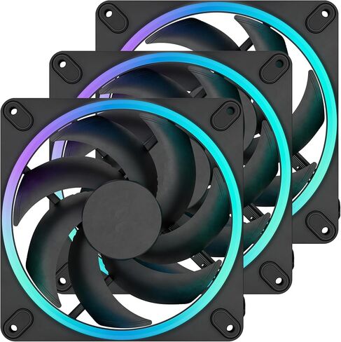 Fractal Design Momentum 14 RGB - مروحة حافظة كمبيوتر صامتة - 140 مم - ARGB Gen 2-20 LEDs - شفرات LCP بوليمر كريستال سائل - محمل ديناميكي سائل FDB - أداء التبريد - تدفق الهواء - أسود - 3 عبوات in Saudi Arabia