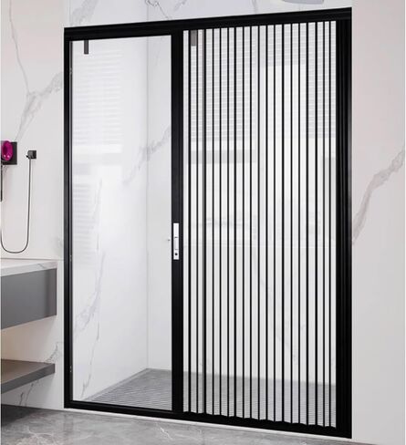 Transparent Folding Sliding Door - Acrylic Accordion Room Divider, Locking Invisible Partition for Bathroom & Indoor/Outdoor Use, Clear Panel (W 56in/142cm, H 78in/200cm) in Saudi Arabia