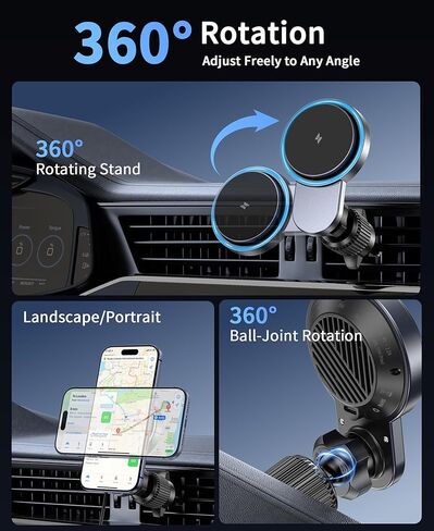 بالنسبة لشاحن Magsafe Car Mount مع مروحة التبريد ، حامل هاتف السيارة المغناطيسي السريع ، شاحن سيارة متهمي in Kuwait