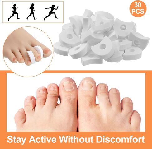 Qianyu 30 Pcs Toe Spacers Foam Toe Separators for Pain from Corn Blister Hammer Toe Friction Pressure Relief Soft Breathable Overlapping Toes Corrector for Women Men in Saudi Arabia