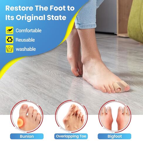 Bunion Toe Separators Corrector - 4Pcs Big Toe Spacers for for Women Men Big Toe - Breathable Toe Separators for with 2 Loops for Pain Relief, Overlapping Toes - One Size in Kuwait