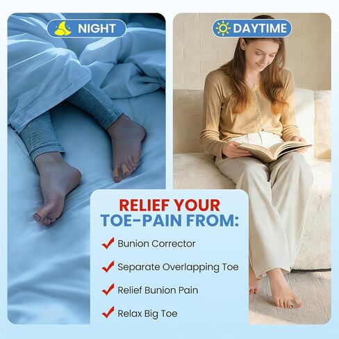 Bunion Toe Separators Corrector - 4Pcs Big Toe Spacers for for Women Men Big Toe - Breathable Toe Separators for with 2 Loops for Pain Relief, Overlapping Toes - One Size in Kuwait