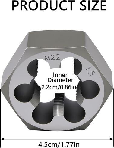 M22 x 1.5 Hex Die, Carbon Steel Right-Hand Rethreading Die Thread Repair Tool in Saudi Arabia
