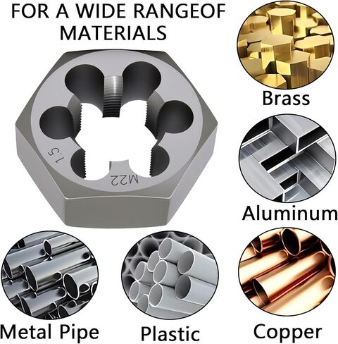 M22 x 1.5 Hex Die, Carbon Steel Right-Hand Rethreading Die Thread Repair Tool in Saudi Arabia