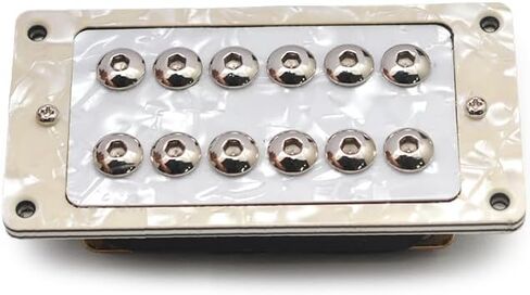 MAXCHEER Guitar Bridge Pickup White Pearl Electric Guitar Humbucker Adjustable Screw Dual Coil for 6 String Electric Guitar Coil Splitting Pickup B15K Output with Frame（ White Pearl ，B-52MM ） in Saudi Arabia