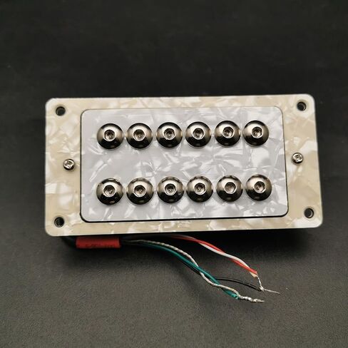 MAXCHEER Guitar Bridge Pickup White Pearl Electric Guitar Humbucker Adjustable Screw Dual Coil for 6 String Electric Guitar Coil Splitting Pickup B15K Output with Frame（ White Pearl ，B-52MM ） in Saudi Arabia