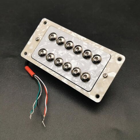 MAXCHEER Guitar Bridge Pickup White Pearl Electric Guitar Humbucker Adjustable Screw Dual Coil for 6 String Electric Guitar Coil Splitting Pickup B15K Output with Frame（ White Pearl ，B-52MM ） in Saudi Arabia