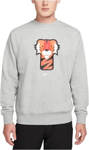 Nike Tiger Woods Men's Graphic Golf Crew (as1, Alpha, l, Regular, Regular, Dark Grey Heather/White) in Saudi Arabia