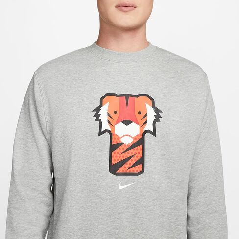 Nike Tiger Woods Men's Graphic Golf Crew (as1, Alpha, l, Regular, Regular, Dark Grey Heather/White) in Saudi Arabia