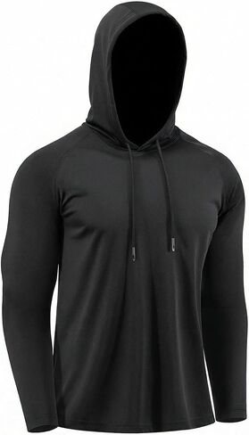 Men Long Sleeve Hoodies Quick Dry Compression Shirt Workout Athletic Gym Hoodie Shirts in Kuwait