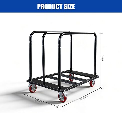 Folding Table Cart, Heavy Duty Table Dolly with 5" PU Swivel Wheels, 1800 LBS Capacity Drywall Trolley, 10 Table Load for Party Events, Hotel, Warehouse, Factory, Moving Panels, Drywall, Boxes in Saudi Arabia