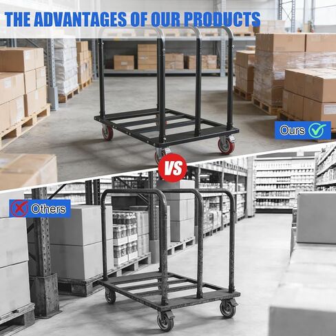 Folding Table Cart, Heavy Duty Table Dolly with 5" PU Swivel Wheels, 1800 LBS Capacity Drywall Trolley, 10 Table Load for Party Events, Hotel, Warehouse, Factory, Moving Panels, Drywall, Boxes in Saudi Arabia