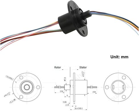 1pcs High Speed ​​Ball Universal Joint Conductive Slip Ring Diameter 22mm 2A 12 Channel Infinite Rotation Collector Ring Joint Connector in Kuwait