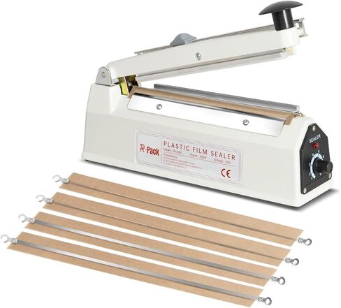 Impulse Heat Sealer with Sealing Bar: Heavy-Duty Bag Sealer with Extra Cutting Blade (White, 8-Inch) in Saudi Arabia