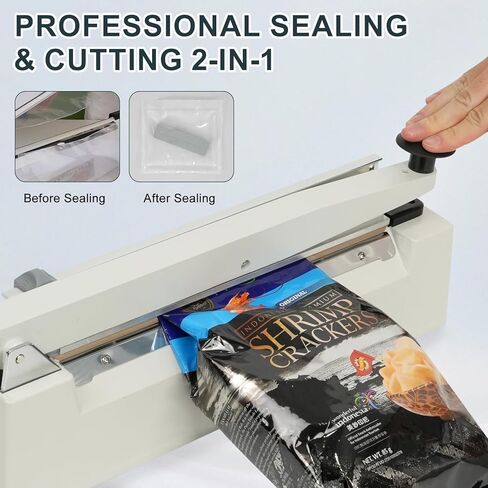 Impulse Heat Sealer with Sealing Bar: Heavy-Duty Bag Sealer with Extra Cutting Blade (White, 8-Inch) in Saudi Arabia