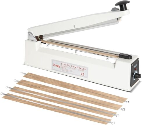 Impulse Heat Sealer with Sealing Bar: Heavy-Duty Bag Sealer with Extra Cutting Blade (White, 8-Inch) in Saudi Arabia
