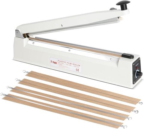 Impulse Heat Sealer with Sealing Bar: Heavy-Duty Bag Sealer with Extra Cutting Blade (White, 8-Inch) in Saudi Arabia