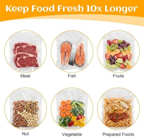 40PCS Vacuum Sealer Bags with Air Valve, Reusable Vacuum Sealing Food Storage Bags for Sous Vide, Freezer & Microwave (20 Small & 20 Large) in Saudi Arabia