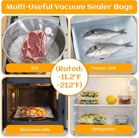 40PCS Vacuum Sealer Bags with Air Valve, Reusable Vacuum Sealing Food Storage Bags for Sous Vide, Freezer & Microwave (20 Small & 20 Large) in Saudi Arabia