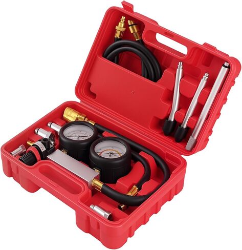 maXpeedingrods Engine Compression Tester Kit, Manual Pressure Release, 2-3/4 in. Bourdon Tube Gauge, Quick-Disconnect Coupler, Threaded Adapters for Motorcycles, Marine and Small Engines in Kuwait