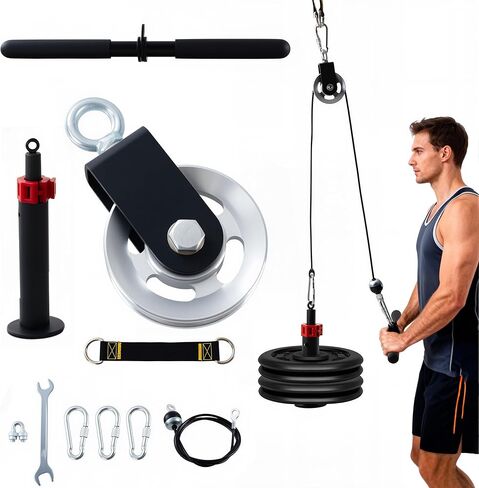 نظام بكرة دوارة 360 درجة، مدرب كابل لصالة الألعاب الرياضية المنزلية لعضلة العضلة ذات الرأسين والعضلة ثلاثية الرؤوس والظهر in Kuwait