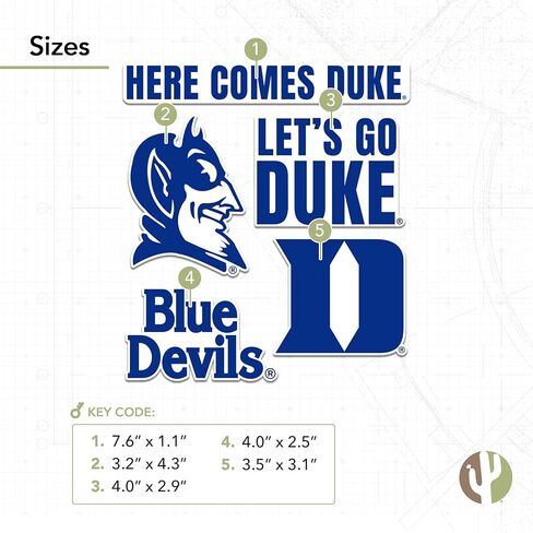 Desert Cactus Duke University Blue Devils Sticker Vinyl Decals Laptop Water Bottle Car Scrapbook T2 (Type 2-4) in Saudi Arabia