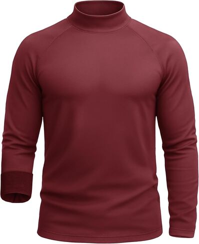 Men's Thermal Long Sleeve Shirt Fleece Lined Warm Base Layer Cold Weather Underwear Tops in Saudi Arabia