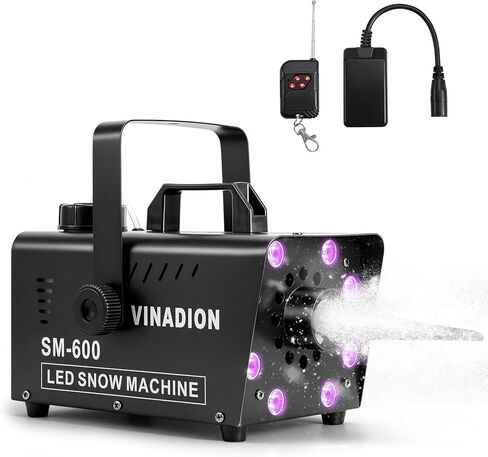 Upgraded Snow Maker Machine Outdoor Industrial 600W Snowflake Machine with Wireless Remote Control 8 LED 13 Color Light Effect Stage Snow Machines for DJ Party, Wedding,Christmas Decoration in Saudi Arabia