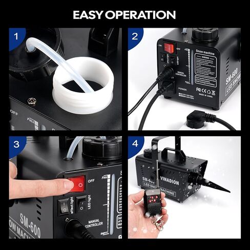 Upgraded Snow Maker Machine Outdoor Industrial 600W Snowflake Machine with Wireless Remote Control 8 LED 13 Color Light Effect Stage Snow Machines for DJ Party, Wedding,Christmas Decoration in Saudi Arabia