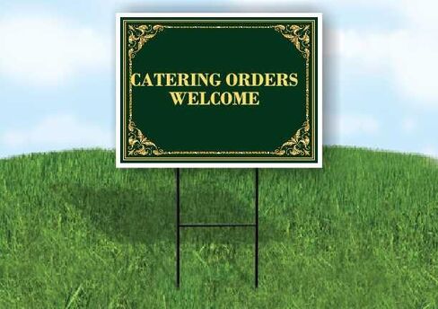 Catering Orders Welcome St. Patrick'S Day Irish Clover Fancy Gold Up Arrows A-Frame Single Sided 23x23 in. sign in Saudi Arabia