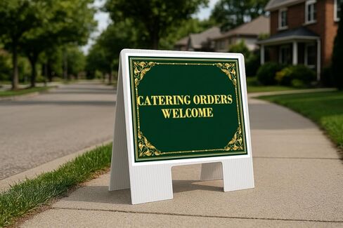 Catering Orders Welcome St. Patrick'S Day Irish Clover Fancy Gold Up Arrows A-Frame Single Sided 23x23 in. sign in Saudi Arabia