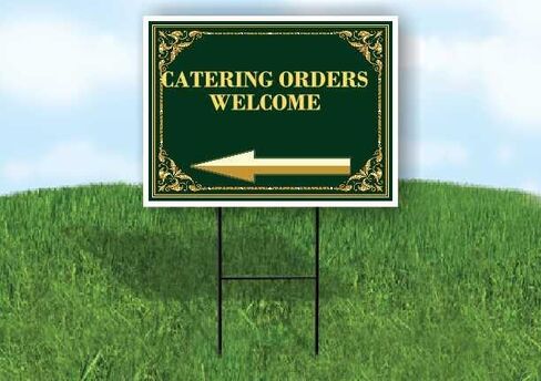 Catering Orders Welcome St. Patrick'S Day Irish Clover Fancy Gold Up Arrows A-Frame Single Sided 23x23 in. sign in Saudi Arabia