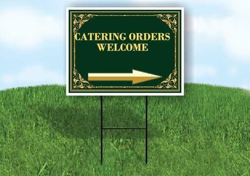 Catering Orders Welcome St. Patrick'S Day Irish Clover Fancy Gold Up Arrows A-Frame Single Sided 23x23 in. sign in Saudi Arabia