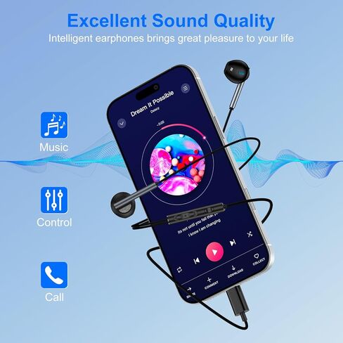 USB C Noise Canceling Earbuds with Microphone & Volume Control Earphones for iPhone 16 Pro Max/16, Type C Wired Earbud Semi in Ear Headphones for Samsung Galaxy S25 Ultra S24 FE S23 A56 Z Fold 7 in Kuwait