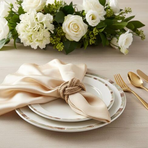 36 Pcs Woven Napkin Rings, Natural Burlap Napkin Rings, Woven Rustic Farmhouse Nautical Napkins Ring, for Party Gathering Banquet Wedding Birthday Table Decor in Saudi Arabia