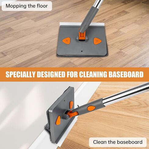 CALBEAU Ceiling Fan Cleaner Duster with 84'' Extension Pole, Baseboard Cleaner Tool with Handle, Reusable Chenille & Microfiber Pads for Dusting Ceiling Fan Baseboard Wall Window Floor in Kuwait