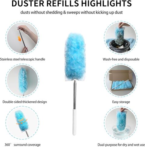 360 Dusters Refills for Swiffer Duster with 2 Extendable Upgrade Handles(30 Count) in Saudi Arabia