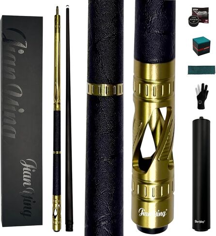 Professional Carbon Fiber Pool Cue Stick, 58" Low Deflection Billiard Cue with 11.5mm Multi-Layer Tip, 3/8×8 Pin Joint, Ergonomic Grip, Tournament Grade in Kuwait