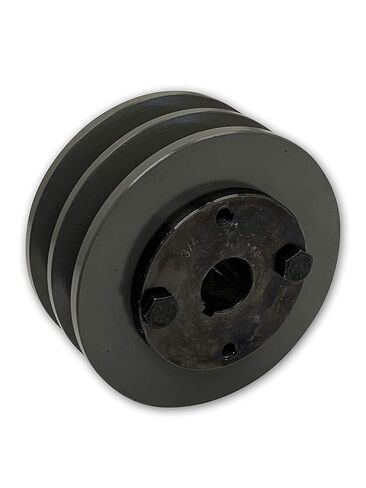 Double Groove 4.75" Cast Iron Electric Motor" H" Pulley/Sheave, Bushing Included, for 5/8" Top Width B/5L/BK/5LK Section V Belt, 2 Groove Pulley (3/4" Shaft / 0.75" Bore, 2BK50H) in Saudi Arabia