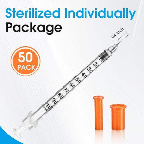 حقنة 1 مل 30 قياس 1/4 بوصة 6 مم، معبأة بشكل فردي، 50 عبوة in Kuwait