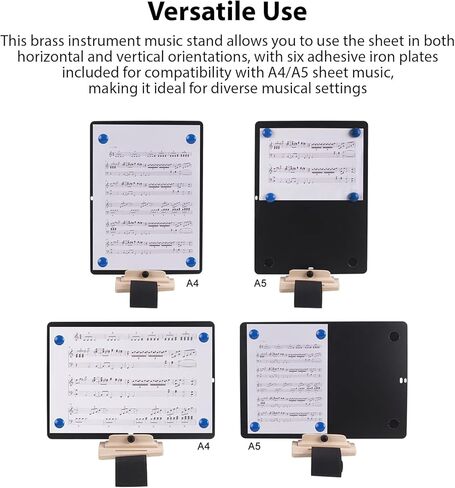 Tissting Adjustable Marching Lyre Stand for Saxophone Flute Piccolo, Universal Arm Mounted Music Holder with Magnetic Sheet for Band Performances and Practice in Saudi Arabia
