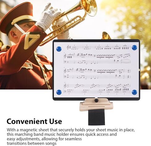 Tissting Adjustable Marching Lyre Stand for Saxophone Flute Piccolo, Universal Arm Mounted Music Holder with Magnetic Sheet for Band Performances and Practice in Saudi Arabia