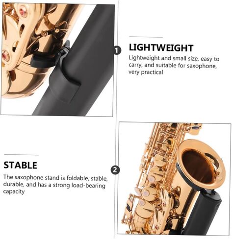 YARNOW Tenor Saxophone Stand Portable Foldable Saxophone Rack Black with Blue Case, Creative Sax Holder for Tenor Sax Storage and Display in Saudi Arabia