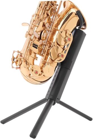 YARNOW Tenor Saxophone Stand Portable Foldable Saxophone Rack Black with Blue Case, Creative Sax Holder for Tenor Sax Storage and Display in Saudi Arabia
