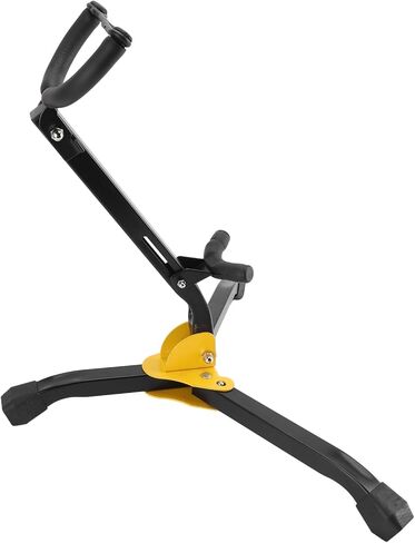 Gavigain Adjustable Saxophone Stand, Sturdy Alloy Construction, Protective Chain Lock, Soft Padded Arms, Foldable and Portable for Alto and Tenor Saxophones in Saudi Arabia